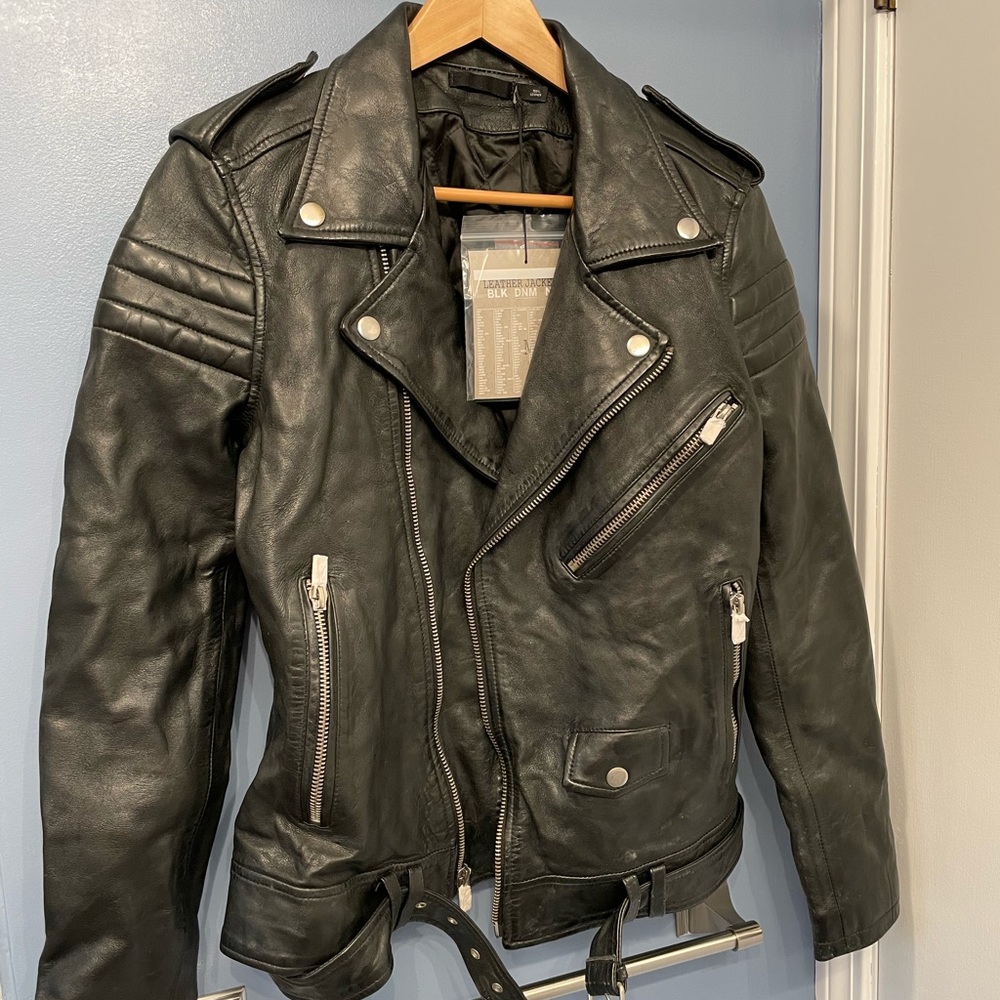 BLK DNM Leather Jacket 8, black size M, new with tags!